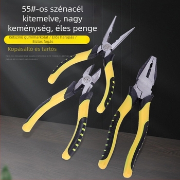 9 hüvelykes multifunkcionális drótfogó, 8 hüvelykes drótfogó, tűorrú fogó, 6 hüvelykes diagonális tűorrú fogó, ipari minőségű zárható fogó