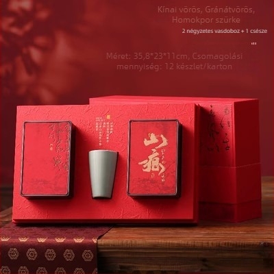 Prémium üres teás doboz rock tea számára, fekete és fehér tea számára, 250 g kapacitás