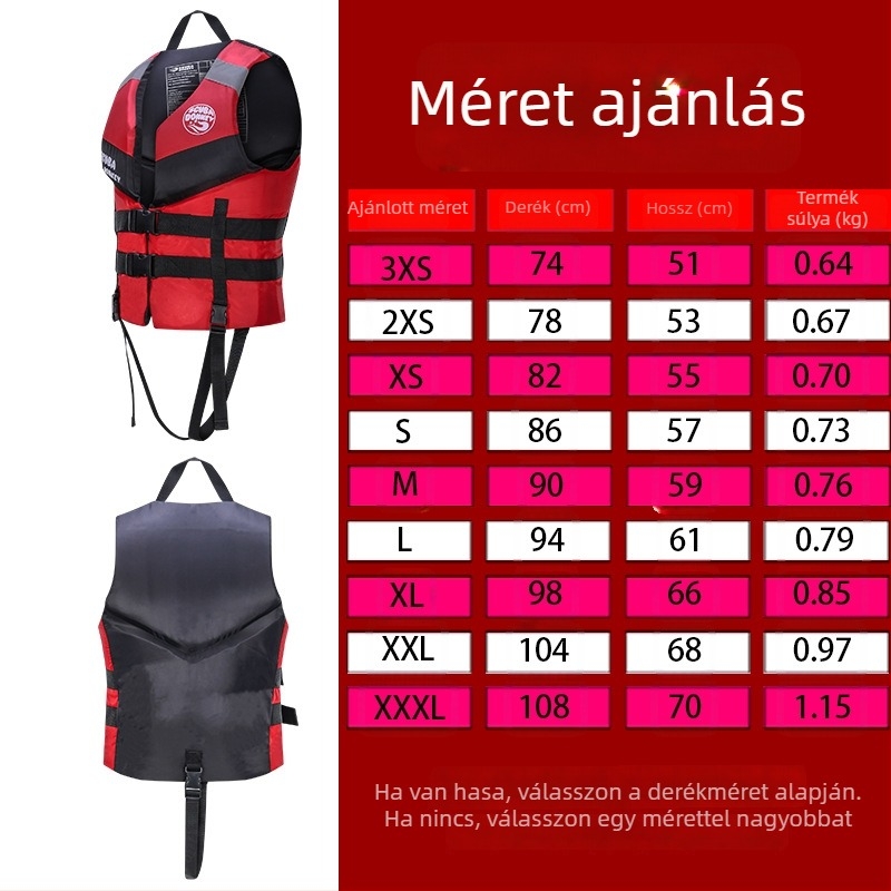 Gyermek mentőmellény nagy felhajtóerővel, csónakázáshoz és snorkelzéshez