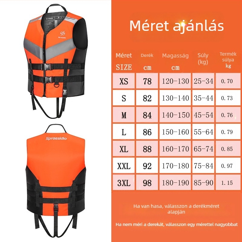 Gyermek mentőmellény nagy felhajtóerővel, csónakázáshoz és snorkelzéshez