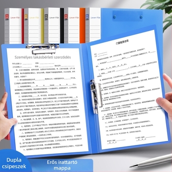 10 db A4-es vastag iratgyűjtő erős egy- és dupla kapoccsal, irodai asztali tároláshoz