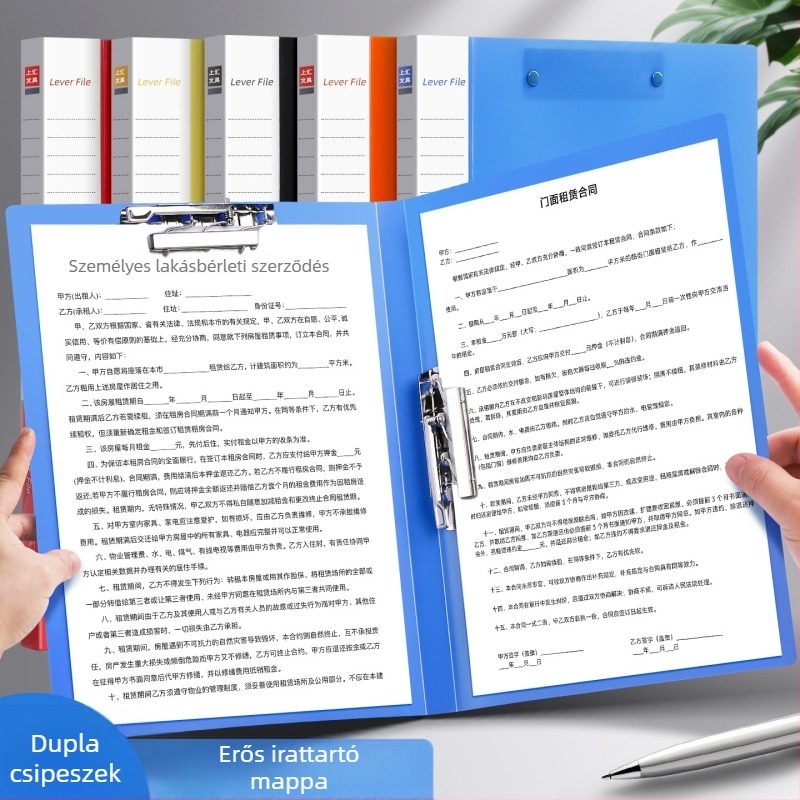 10 db A4-es vastag iratgyűjtő erős egy- és dupla kapoccsal, irodai asztali tároláshoz