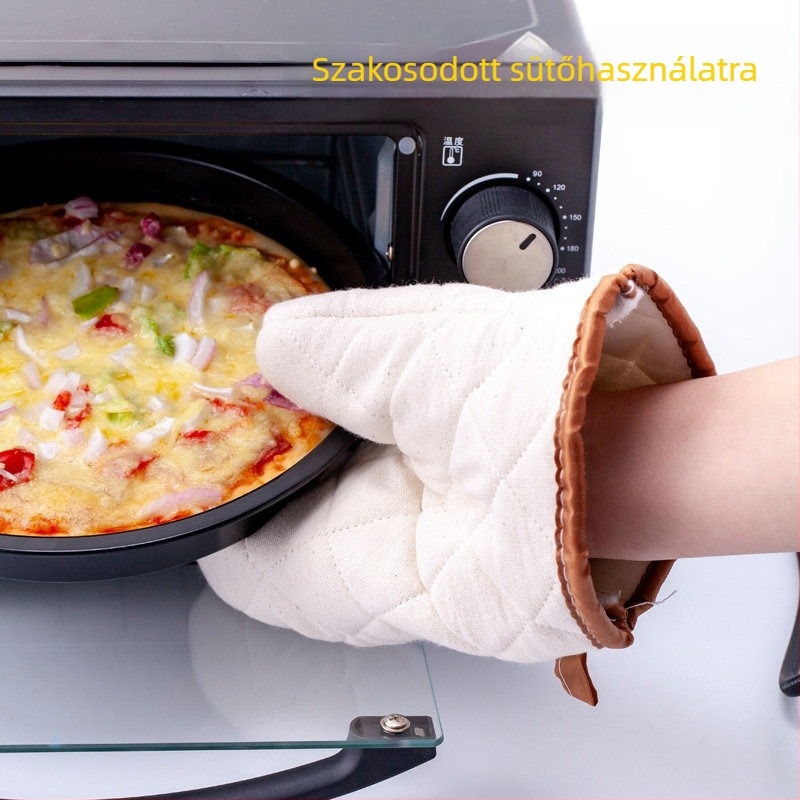 Hőálló kesztyű sütéshez és grillhez, vastag szigeteléssel, konyhában, sütőben és mikrohullámú sütőben