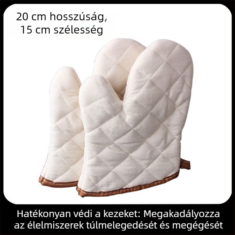 Hőálló kesztyű sütéshez és grillhez, vastag szigeteléssel, konyhában, sütőben és mikrohullámú sütőben