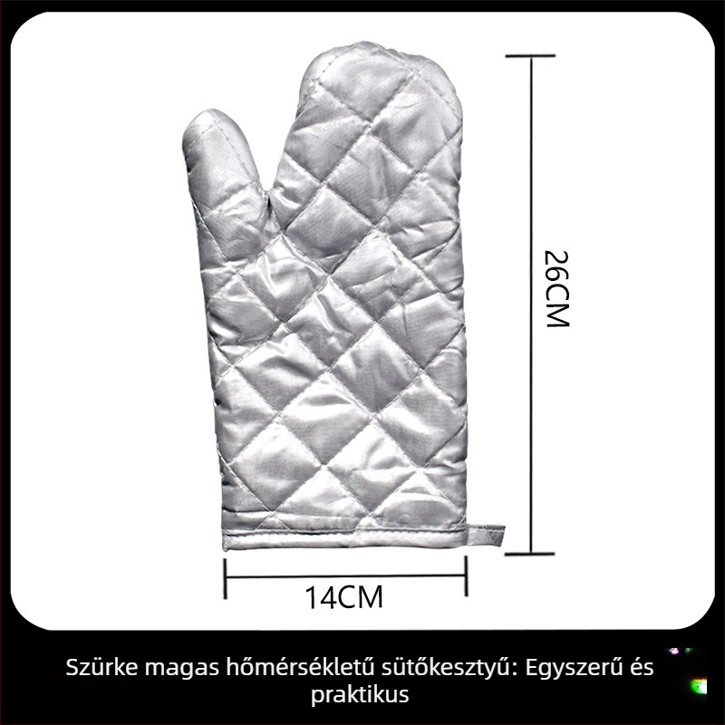 Hőálló kesztyű sütéshez és grillhez, vastag szigeteléssel, konyhában, sütőben és mikrohullámú sütőben