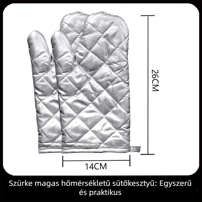 Hőálló kesztyű sütéshez és grillhez, vastag szigeteléssel, konyhában, sütőben és mikrohullámú sütőben