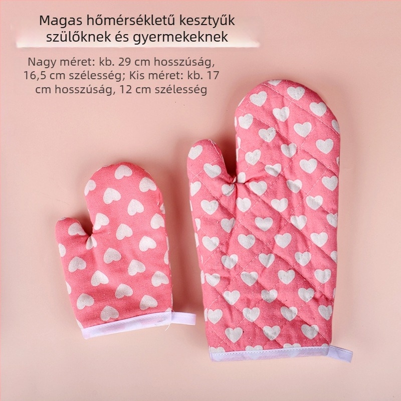 Hőálló kesztyű sütéshez és grillhez, vastag szigeteléssel, konyhában, sütőben és mikrohullámú sütőben