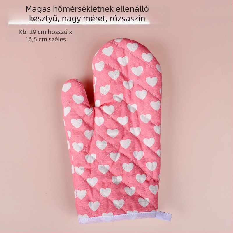 Hőálló kesztyű sütéshez és grillhez, vastag szigeteléssel, konyhában, sütőben és mikrohullámú sütőben