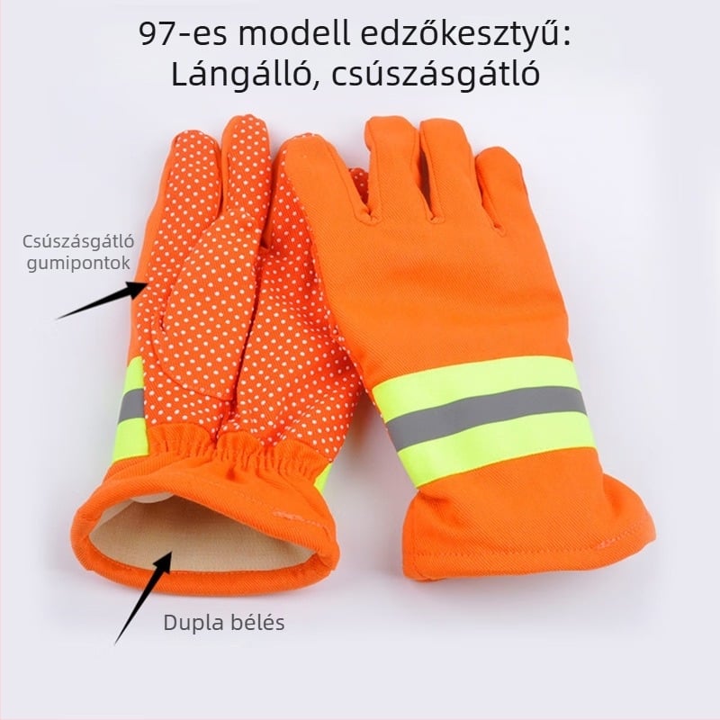 Yianlong tűzoltó kesztyűk, 3C tanúsítvány, lángálló, hőszigetelés, kopásálló, edzési kesztyűk