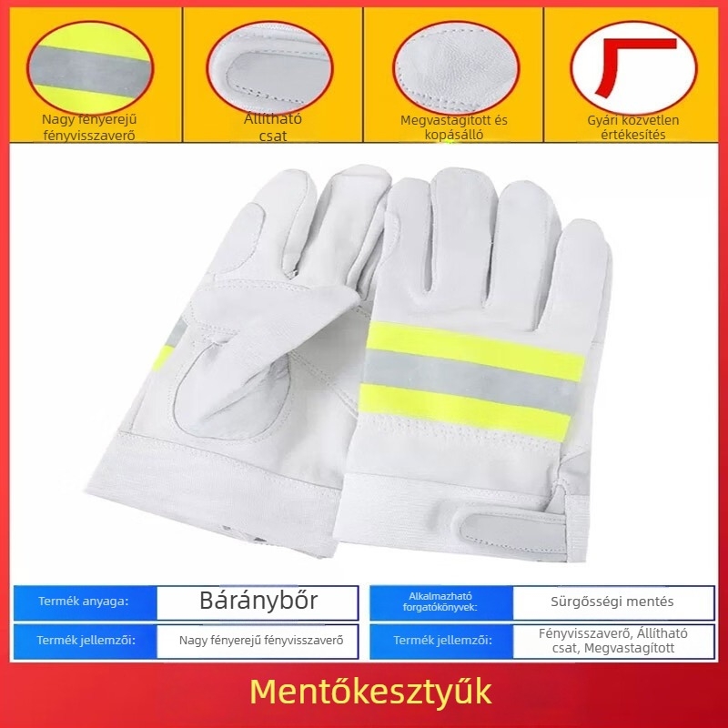 Yianlong tűzoltó kesztyűk, 3C tanúsítvány, lángálló, hőszigetelés, kopásálló, edzési kesztyűk