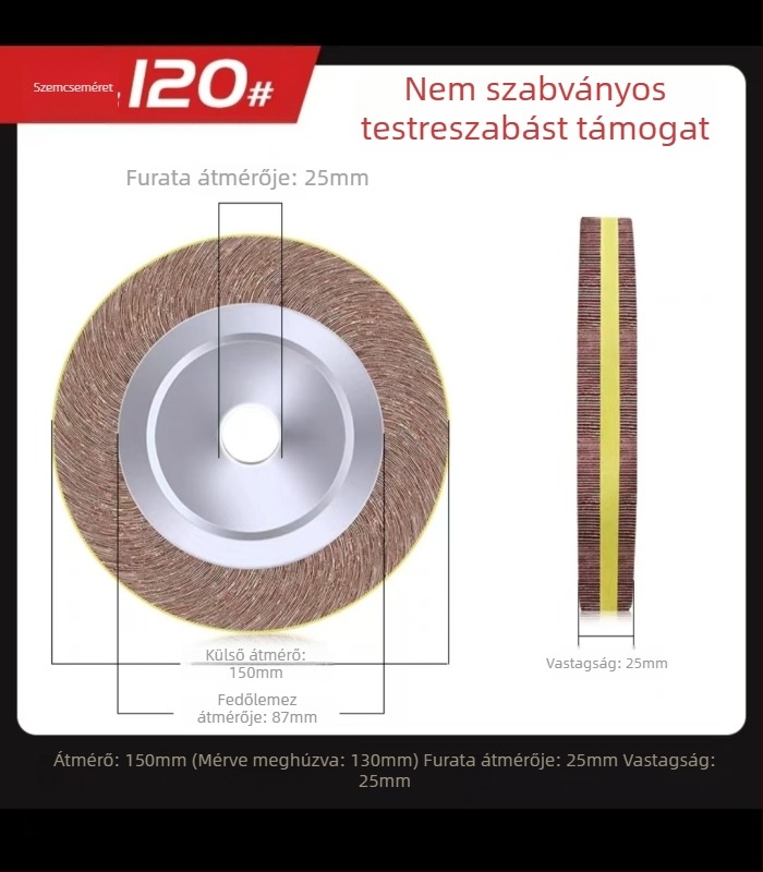 Rozsdamentes acél polírozó flap kerék alumínium-oxidával az oxidok eltávolítására
