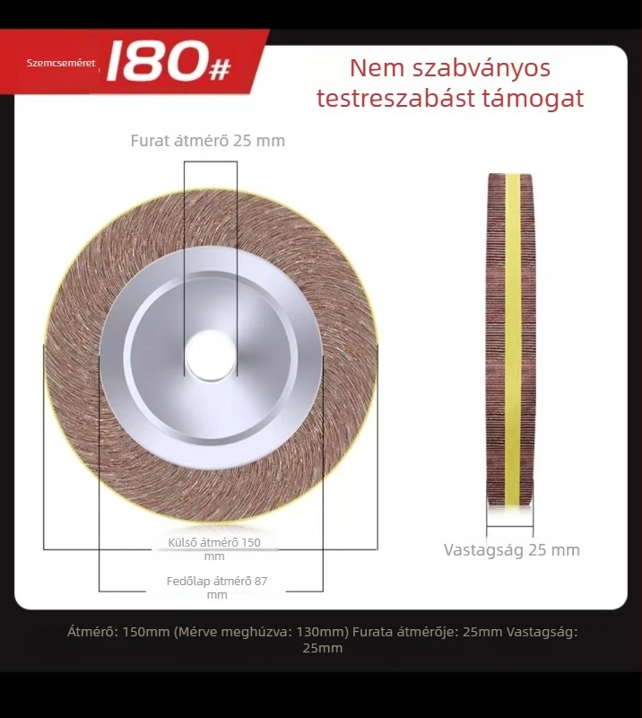 Rozsdamentes acél polírozó flap kerék alumínium-oxidával az oxidok eltávolítására
