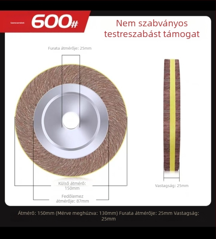 Rozsdamentes acél polírozó flap kerék alumínium-oxidával az oxidok eltávolítására