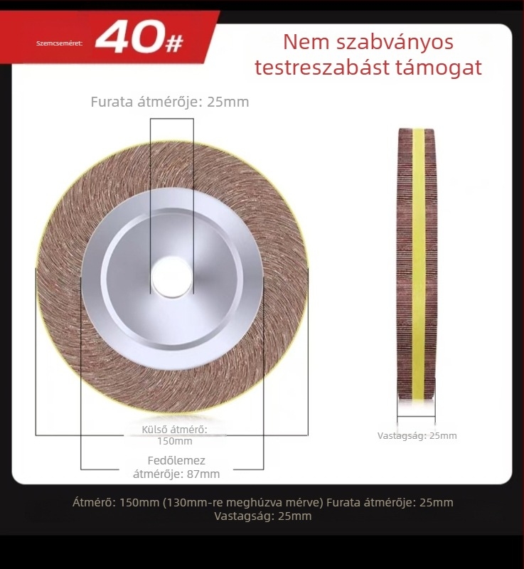 Rozsdamentes acél polírozó flap kerék alumínium-oxidával az oxidok eltávolítására