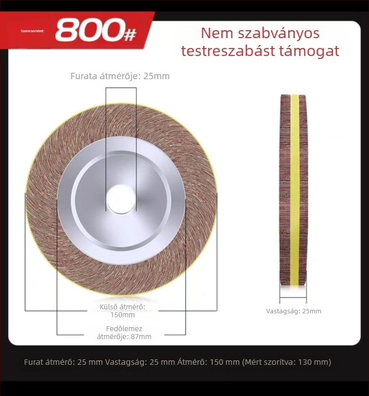 Rozsdamentes acél polírozó flap kerék alumínium-oxidával az oxidok eltávolítására