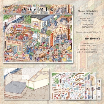 Kaka Wu 26.0 sorozat: 3D miniatűr életjelenetek matricái DIY naplóhoz, 80-as évek nosztalgiája, etnikus dizájn
