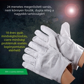 Vászon kesztyű hegesztéshez, dupla rétegben megerősítve, olajálló, hosszított