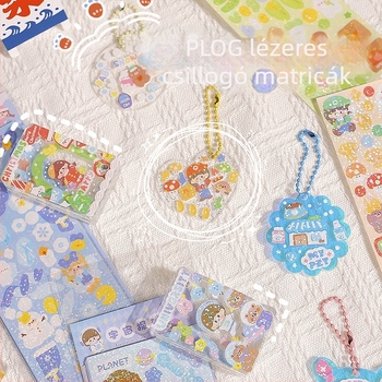 Goo Card matricák készlet – Koreai stílusú tervezőnapló matricák, lézeres kivágású, aranyos, kiváló minőségű dizájnok
