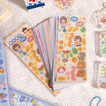 Goo Card matricák készlet – Koreai stílusú tervezőnapló matricák, lézeres kivágású, aranyos, kiváló minőségű dizájnok