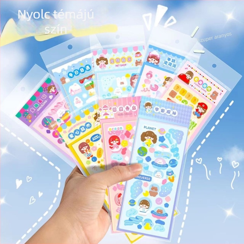 Goo Card matricák készlet – Koreai stílusú tervezőnapló matricák, lézeres kivágású, aranyos, kiváló minőségű dizájnok