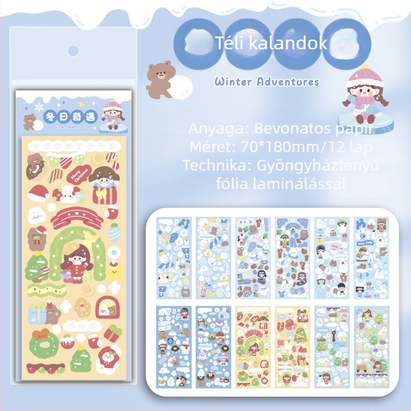 Goo Card matricák készlet – Koreai stílusú tervezőnapló matricák, lézeres kivágású, aranyos, kiváló minőségű dizájnok