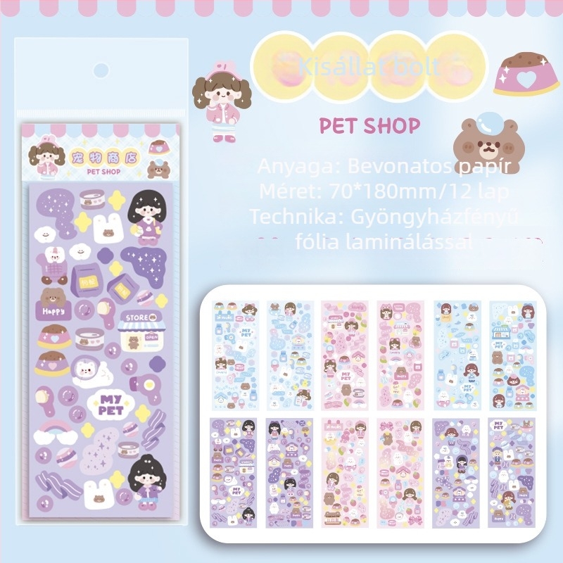 Goo Card matricák készlet – Koreai stílusú tervezőnapló matricák, lézeres kivágású, aranyos, kiváló minőségű dizájnok