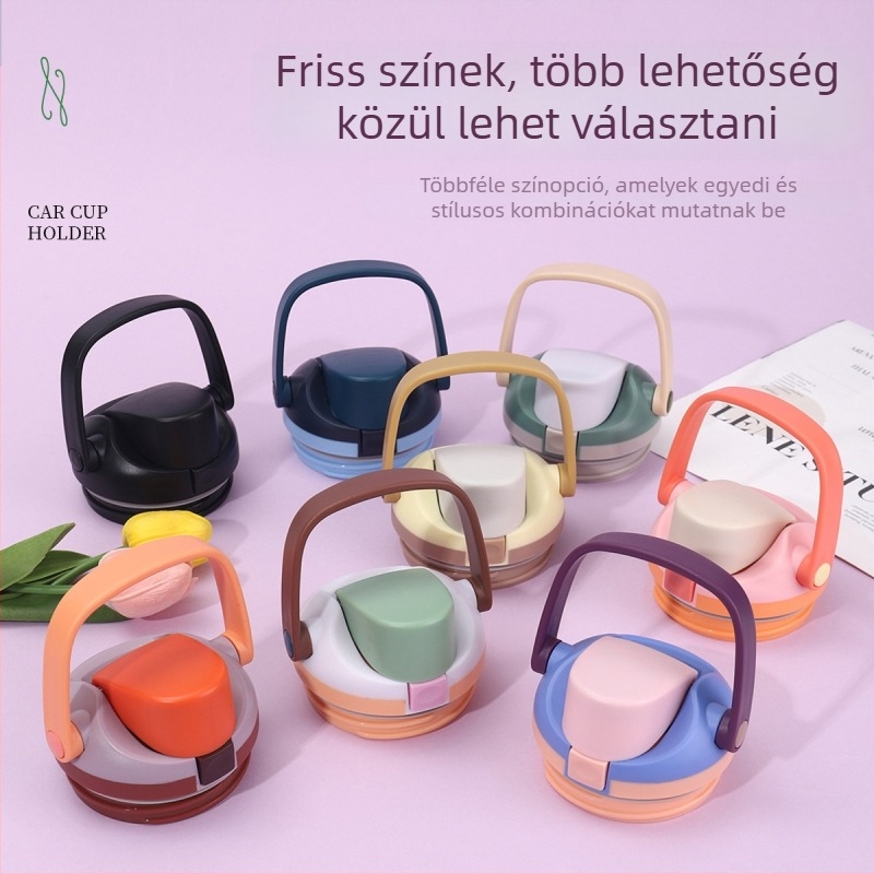 30 oz-os hordozható gyümölcsös pohárfedél, macaron színű, dupla ivó termosz-fedél kültéri sportokhoz