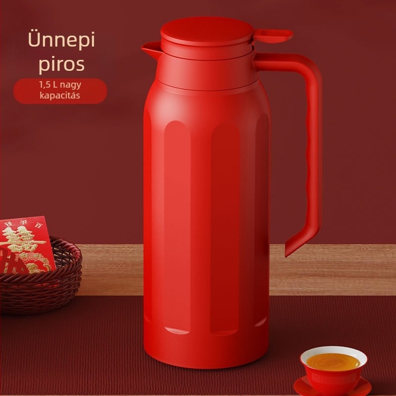 Vákuumszigetelt termosz pohár 1,5 L, 304 rozsdamentes acél belső, hordozható otthonra és utazáshoz