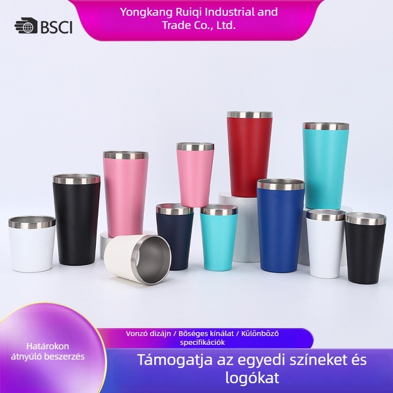 16oz autó pohár 304 rozsdamentes acélból, dupla falú vákuum-szigetelés, hordozható kültéri használatra