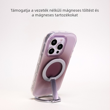 Gradient ovális tok Apple iPhone 16 Pro Max‑hoz – lila, pánttal, ütésálló, mágneses zárás, 16-os sorozat
