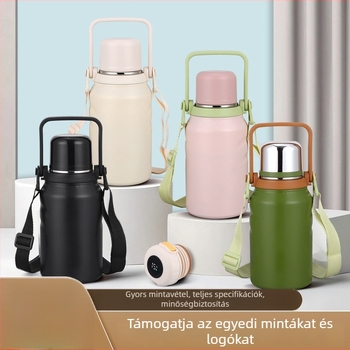 316 rozsdamentes acél termosz bögré teinfúziós rekesszel és tea szeparációs rekeszével, nagy kapacitású, kültéri hordozható fogantyúval és hőmérséklet kijelzővel