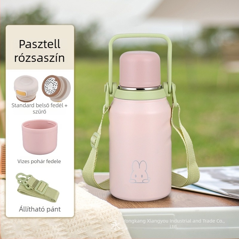 316 rozsdamentes acél termosz bögré teinfúziós rekesszel és tea szeparációs rekeszével, nagy kapacitású, kültéri hordozható fogantyúval és hőmérséklet kijelzővel
