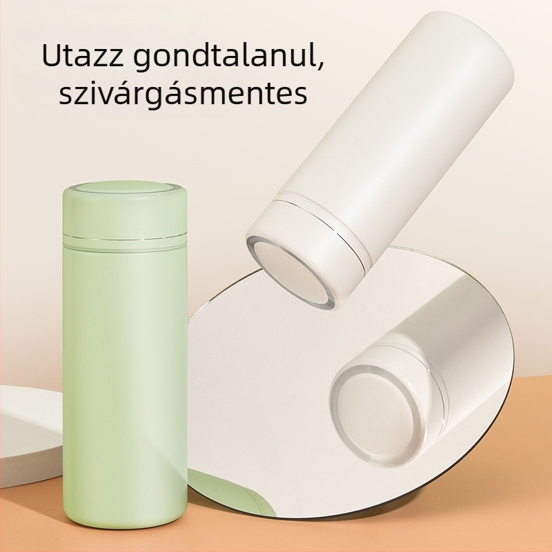 Kompakt hőszigetelt termosz nők számára, hordozható zsebméretű pohár 316L rozsdamentes acélból