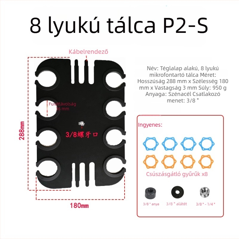 Falihoz rögzíthető mikrofon tároló tálca – többfunkciós anti-vibrációs tartó vezetékes és vezeték nélküli mikrofonokhoz