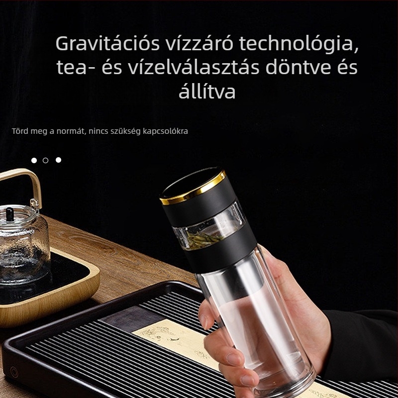 316-os rozsdamentes acélból készült tea szeparációs termosz pohár ajándékdobozzal, hordozható okos teás pohár, testreszabható