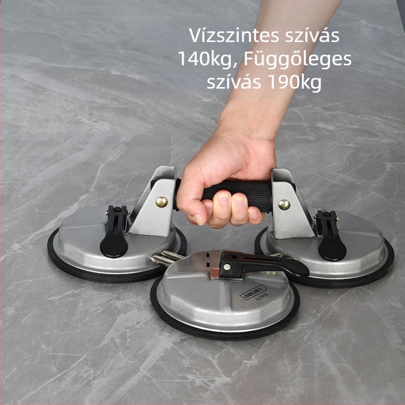 Erőteljes üveg vákuumos szívófej nehéz csempeberakáshoz — padló- és autóburkolólapok, eszköz egy-, kettő- vagy három-karom fogással