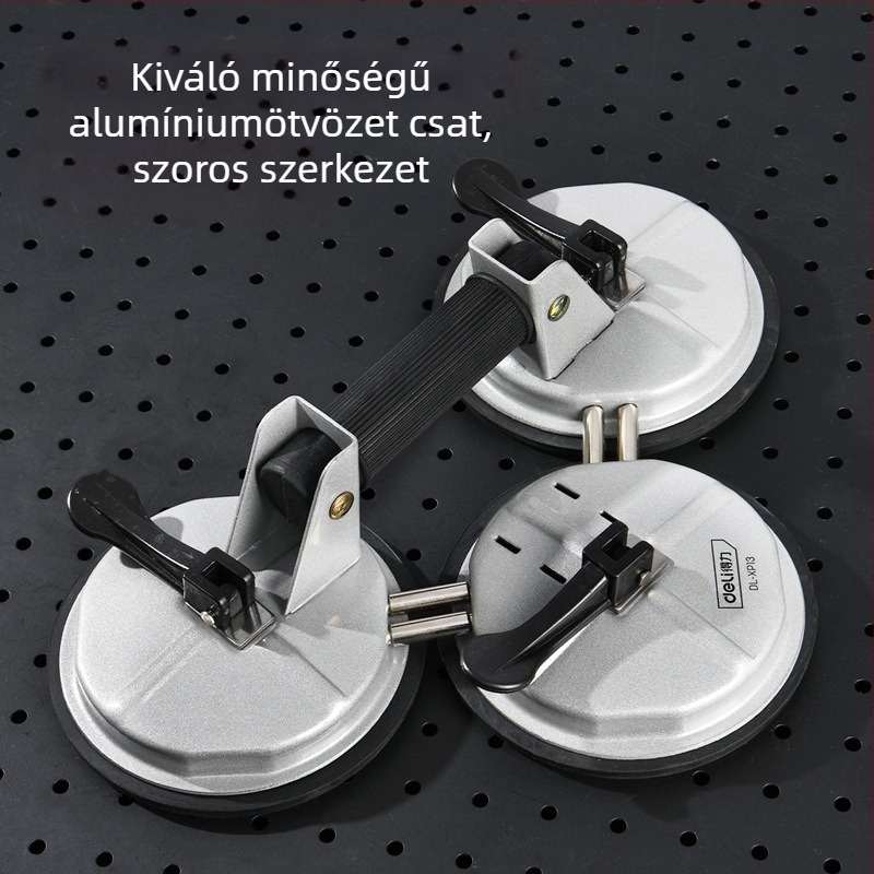 Erőteljes üveg vákuumos szívófej nehéz csempeberakáshoz — padló- és autóburkolólapok, eszköz egy-, kettő- vagy három-karom fogással