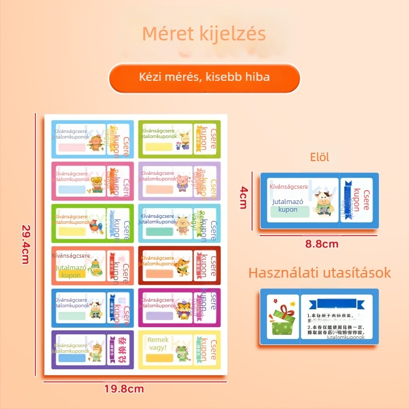 A gyerekek jó szokásait jutalmazó kártyakészlet tanári jóváhagyott kívánságkártyákkal