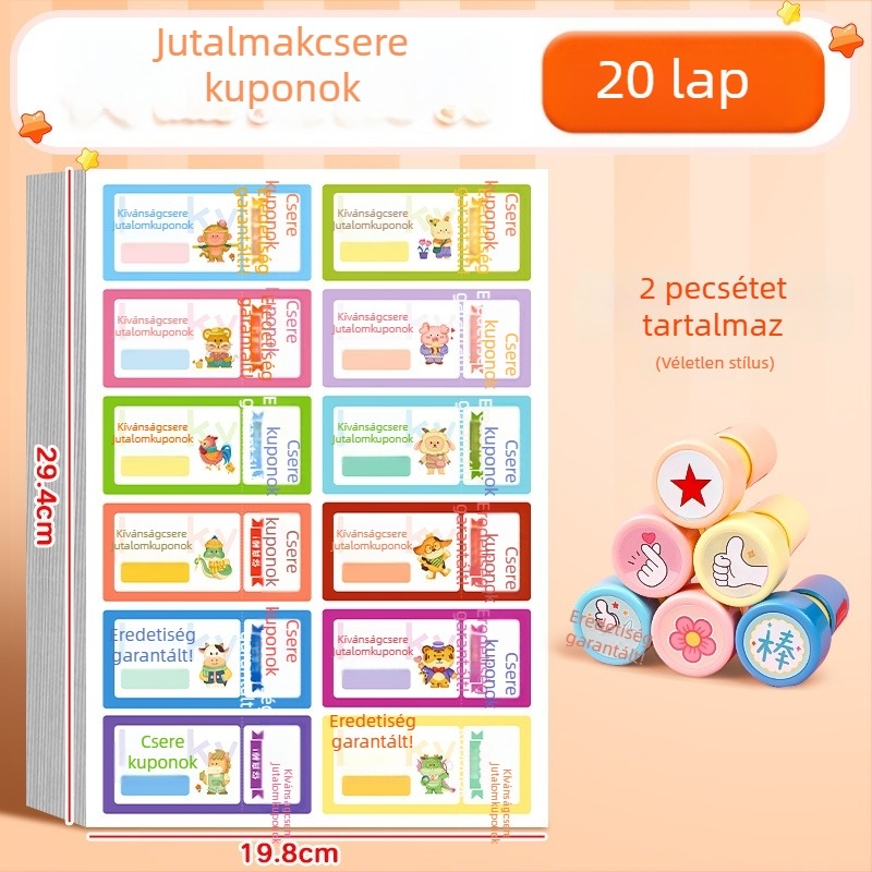 A gyerekek jó szokásait jutalmazó kártyakészlet tanári jóváhagyott kívánságkártyákkal