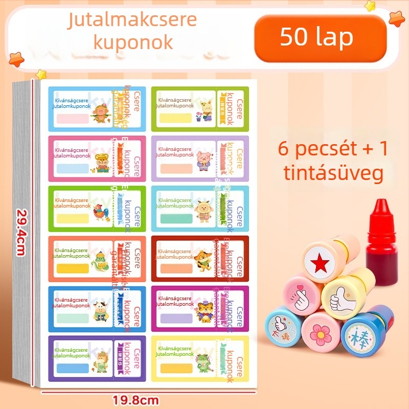 A gyerekek jó szokásait jutalmazó kártyakészlet tanári jóváhagyott kívánságkártyákkal