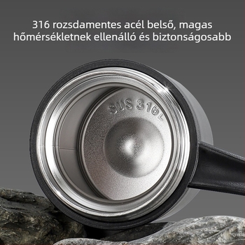 Férfiak számára készült termosz hőmérséklet-kijelzővel, 316-os rozsdamentes acélból, nagy kapacitású, tea rekesz, iroda és otthon