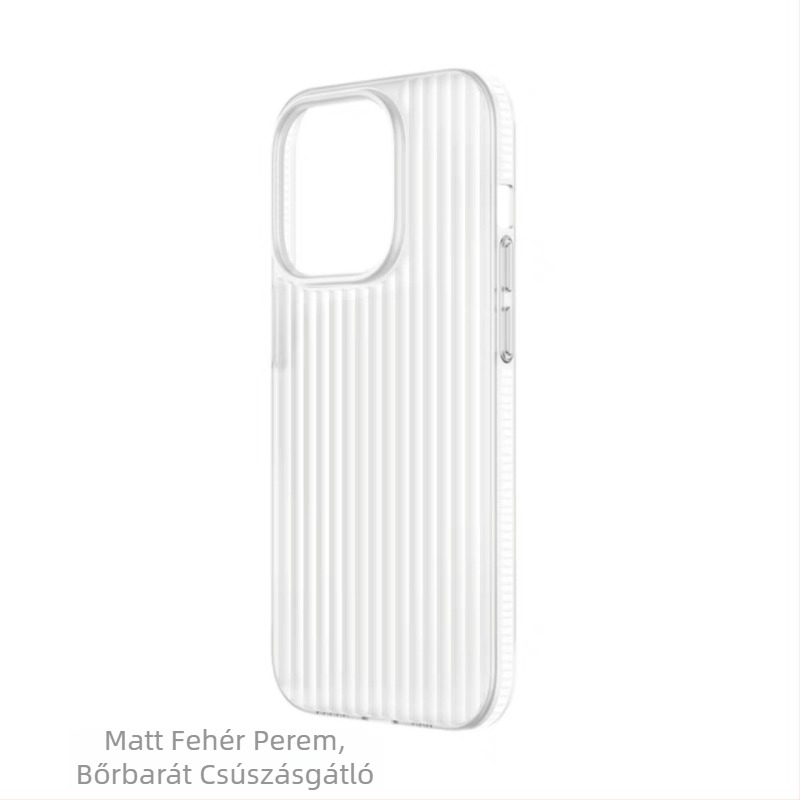 Hullámos tapintású matt felületű mágneses merev tok iPhone 17 és iPhone 16 Pro Max modellhez, minimalist dizájn.