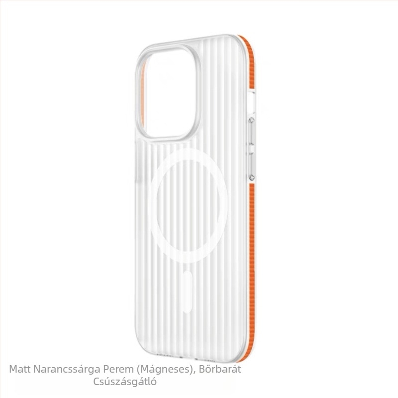 Hullámos tapintású matt felületű mágneses merev tok iPhone 17 és iPhone 16 Pro Max modellhez, minimalist dizájn.