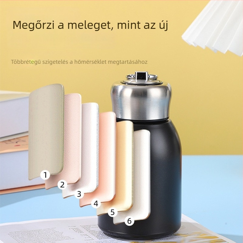 316 rozsdamentes acél mini termosz pohár, aranyos dizájn, diákoknak, hordozható zsebméretű, kültéri használatra