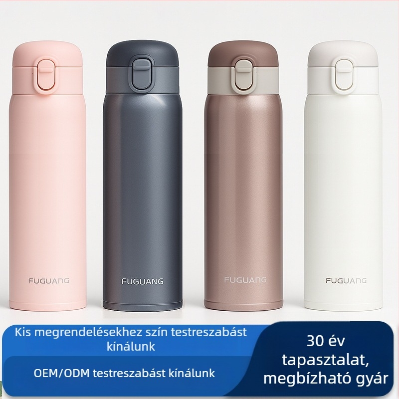 Rich Light termos pohár, nagy kapacitású, 304 rozsdamentes acél külső, 316 rozsdamentes acél belső, felnyíló fedél, egyedi logó