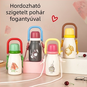 Új stílusú gyümölcs termosz pohár, nagy kapacitású, hordozható, szívószállal