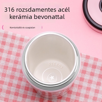 Női minimalist termosz pohár nagy kapacitású, hordozható szívószálal, 2024-es modell
