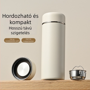 316 rozsdamentes acél mini hordozható termosz nőknek — kompakt teáscsésze teával és rekesszel