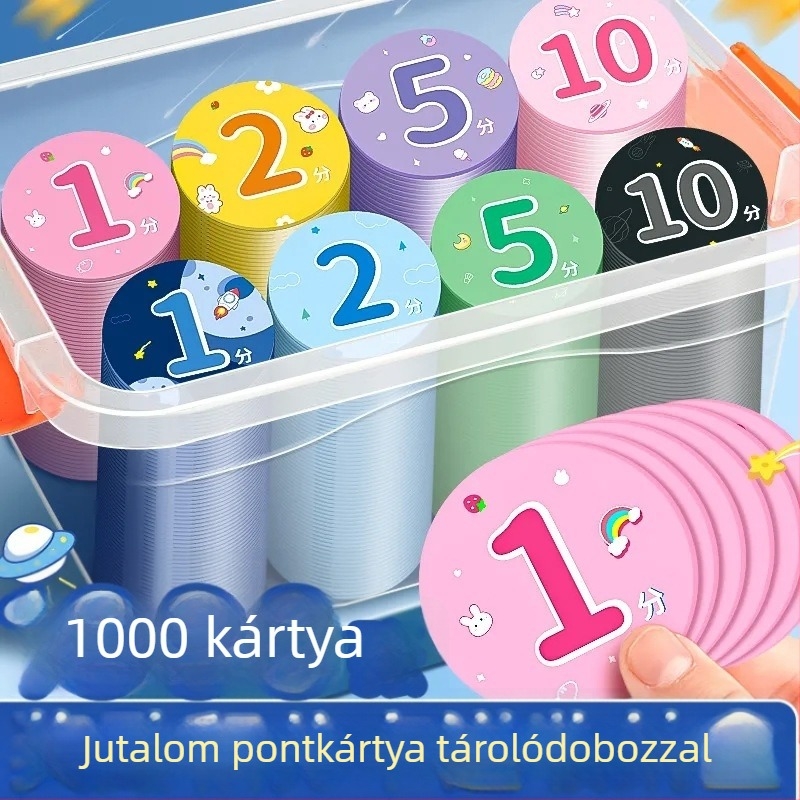 Otthoni tanár pontkártyák a tanulás jutalmazására, osztályon belüli pontbeváltás és diákok kívánság-kártyái
