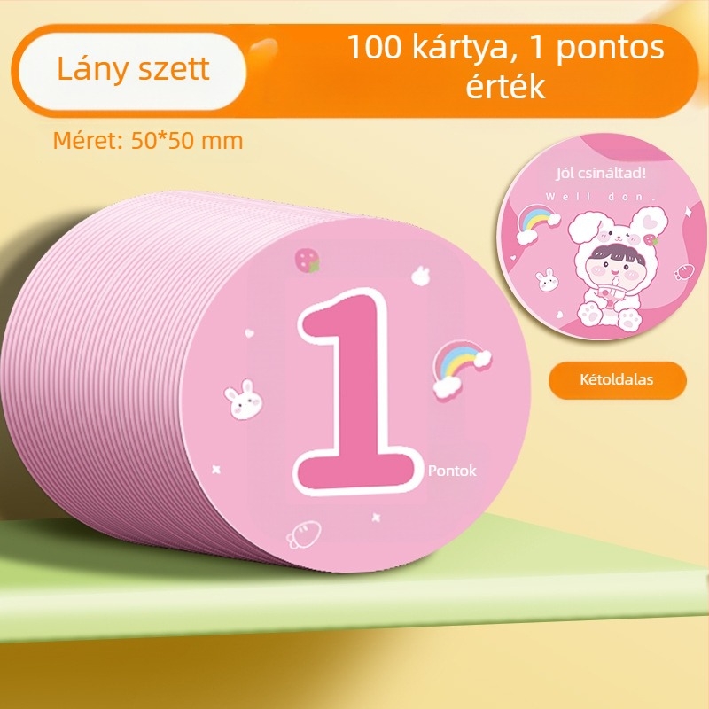 Otthoni tanár pontkártyák a tanulás jutalmazására, osztályon belüli pontbeváltás és diákok kívánság-kártyái